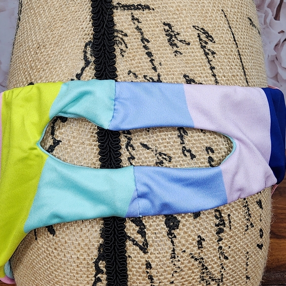 XL The Bikini Lab Color Block Shoulder Tie Bikini Set - Picture 6 of 9